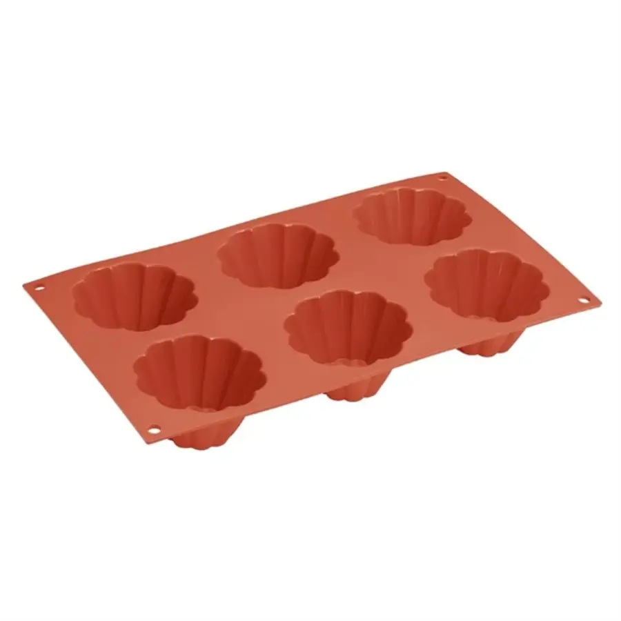 Silicone Briochevorm | 29,2(L)x17(B)x3,8(H)cm | 6 stuks