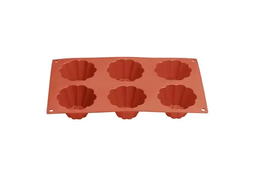  HorecaTraders Silicone Briochevorm | 29,2(L)x17(B)x3,8(H)cm | 6 stuks 