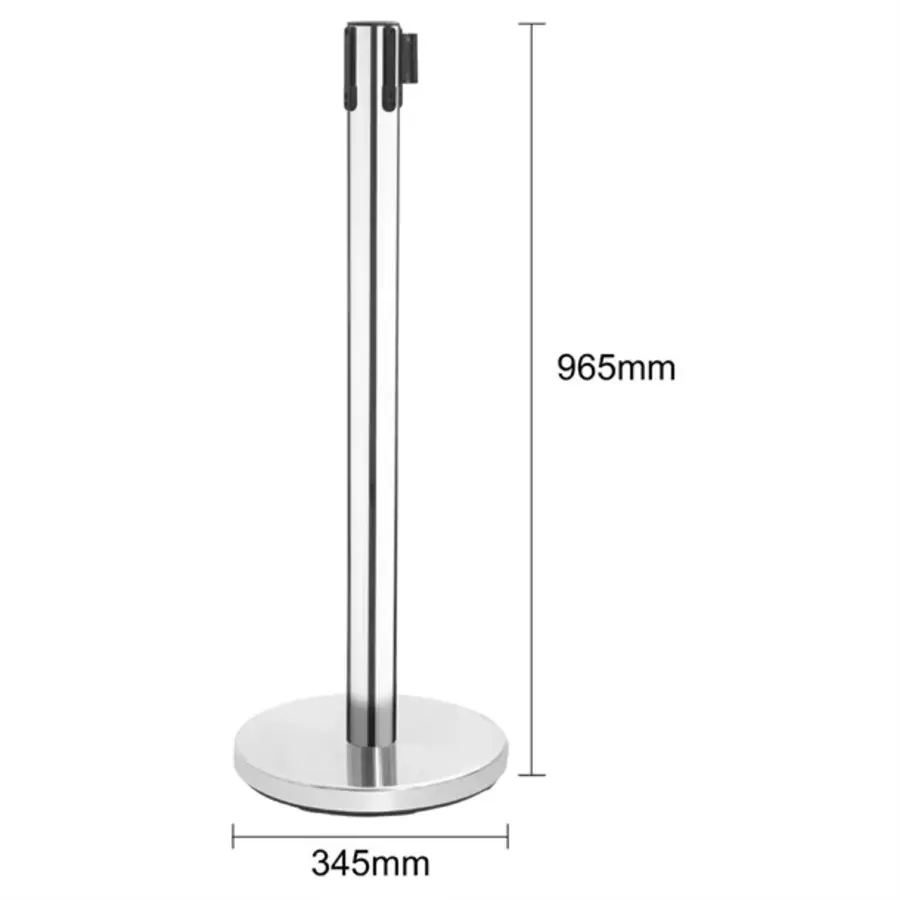 Barrier post | Polished stainless steel | Black band | 96.5 cm high | 2 pieces