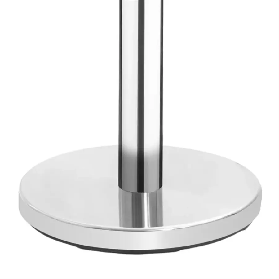 Afzetpaal | Gepolijst RVS | Zwarte band | 96,5cm hoog | 2 stuks