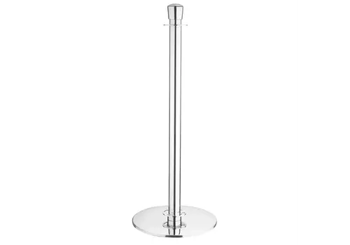  HorecaTraders Support | Acier inoxydable poli | Base plate | Bannière rétractable incluse | 2 pièces 