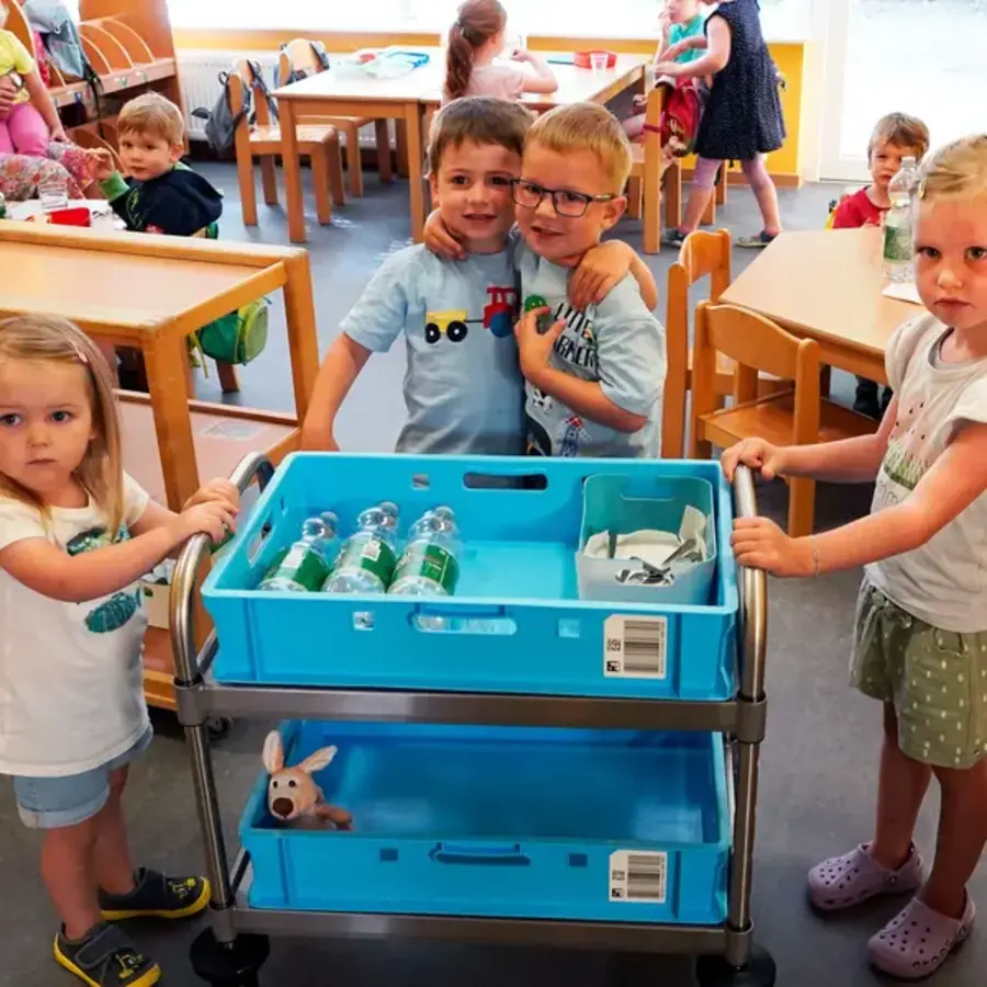 Serving trolley | Stainless steel | 2 levels | Braked | 74x48.5x71.5(h)cm