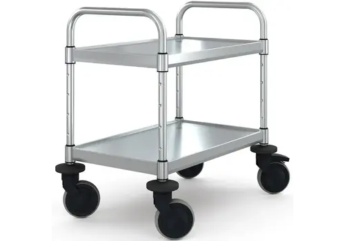  Hupfer Servierwagen | Edelstahl | 2 Ebenen | Gebremst | 74 x 48,5 x 71,5 (H) cm 
