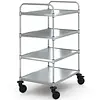 Hupfer Chariot de service | Acier inoxydable | 4 niveaux | Freiné | 94 x 68,5 x 138,1 (h) cm