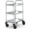 Servierwagen | Edelstahl | 3 Ebenen | Gebremst | 74 x 48,5 x 104,8 (H) cm
