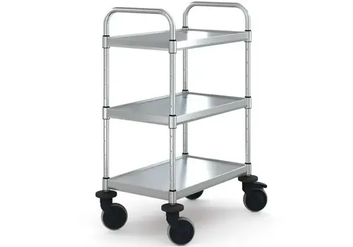  Hupfer Serveerwagen | RVS | 3 niveaus | Geremd | 74x48,5x104,8(h)cm 