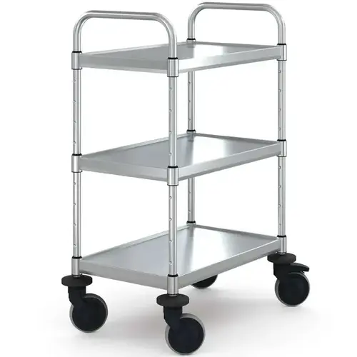  Hupfer Servierwagen | Edelstahl | 3 Ebenen | Gebremst | 74 x 48,5 x 104,8 (H) cm 