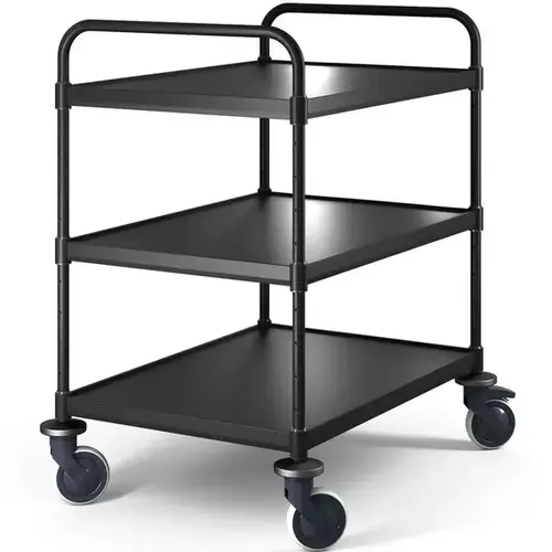  Hupfer Serving trolley | Stainless steel | Black | 3 levels | Braked | 94x68.5x104.8(h)cm 