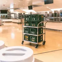 Serving trolley | Stainless steel | 3 levels | Heavy duty | Braked | 102.1x68.5x110.5(h)cm