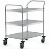 Hupfer Chariot de service | Acier inoxydable | 3 niveaux | Robuste | Freiné | 102,1 x 68,5 x 110,5 (h) cm