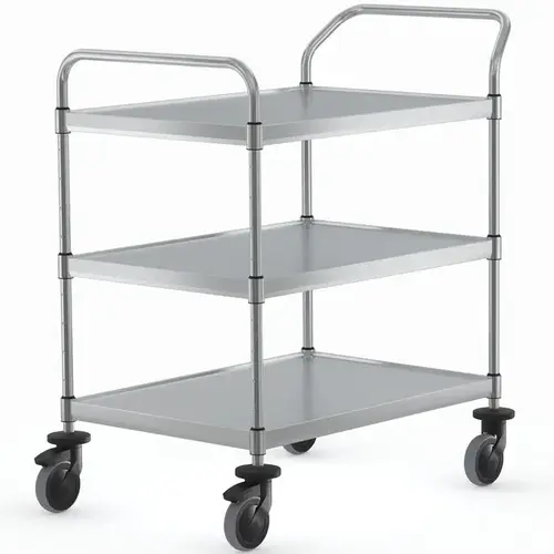  Hupfer Serving trolley | Stainless steel | 3 levels | Heavy duty | Braked | 102.1x68.5x110.5(h)cm 