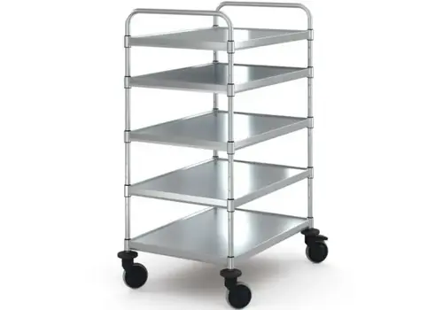  Hupfer Chariot de service | Acier inoxydable | 5 niveaux | Freiné | 94 x 68,5 x 138,1 (h) cm 