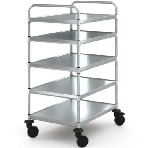 Hupfer Chariot de service | Acier inoxydable | 5 niveaux | Freiné | 94 x 68,5 x 138,1 (h) cm 