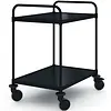 Hupfer Chariot de service | Acier inoxydable | Noir | 2 niveaux | Freiné | 94 x 68,5 x 104,8 (h) cm