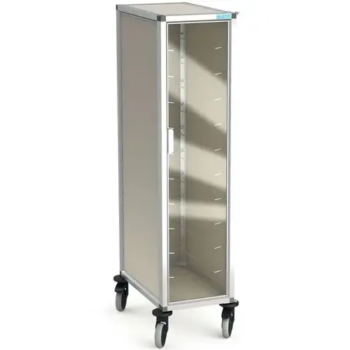  HorecaTraders Tray trolley | 10 tiers | Top shelf | Braked | 46x68.7x163.5(h)cm 