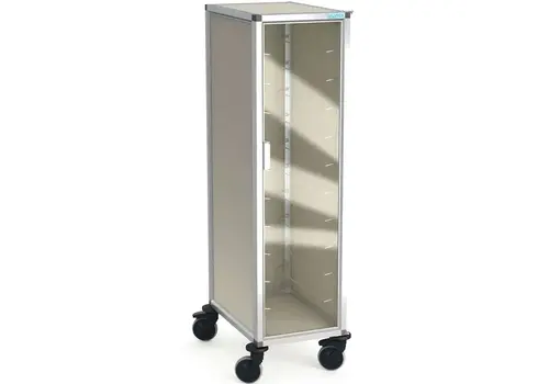  HorecaTraders Servierwagen | 10 Ebenen | Obere Ablage | Gebremst | 50,5 x 68,7 x 163,5 (H) cm 