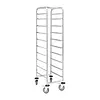HorecaTraders Chariot à étagères Gastronorm en acier inoxydable | 10 niveaux | 127,5 x 45 cm | Roulettes