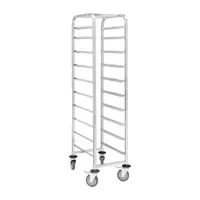 Gastronorm rack trolley stainless steel | 10 levels | 127.5x45 cm | Castors