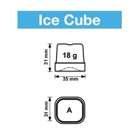 Ice cube machine | 155 kg/24h | 65 kg bunker | 840x740x1,075 mm