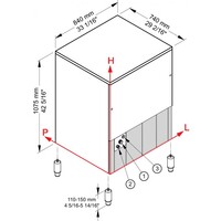 Eiswürfelmaschine | 155 kg/24 h | 65 kg Behälter | 840 x 740 x 1075 mm