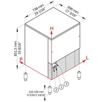 Crushed Ice Machine | 142 kg/24h | 40 kg bunker | 738x690x852mm