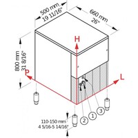 Crushed Ice Machine | 85 kg/24h | 30 kg bunker | 500x660x800 mm