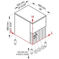 Crushed Ice Machine | 85 kg/24h | 20 kg bunker | 500x660x690 mm