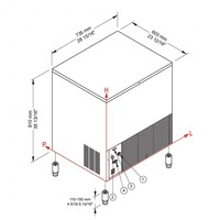 IJsblokjesmachine | 86 kg/24h | 55 kg bunker | 735x603x910 mm