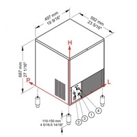 Ice Cube Machine | 16kg Bin Capacity | Air-cooled | 4 hours: 42kg | 59.2x49.7x68.7cm