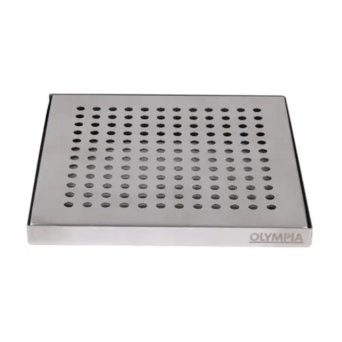  HorecaTraders Stainless steel drip tray | 150x150x13 mm | Removable grid | Dishwasher safe 