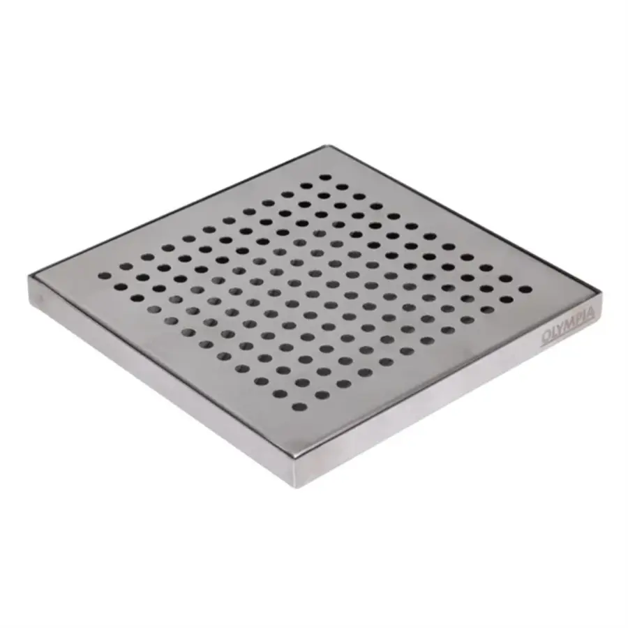 Stainless steel drip tray | 150x150x13 mm | Removable grid | Dishwasher safe