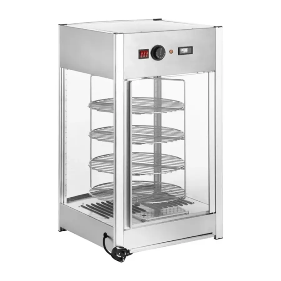 Verwarmde pizza display | Staal | Tot 4 pizza's van 14 inch | 78,5(h) x 46(b) x 44,8(d)cm