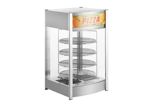  HorecaTraders Heated Pizza Display | Steel | Up to 4 14-inch pizzas | 78.5(h) x 46(w) x 44.8(d)cm 