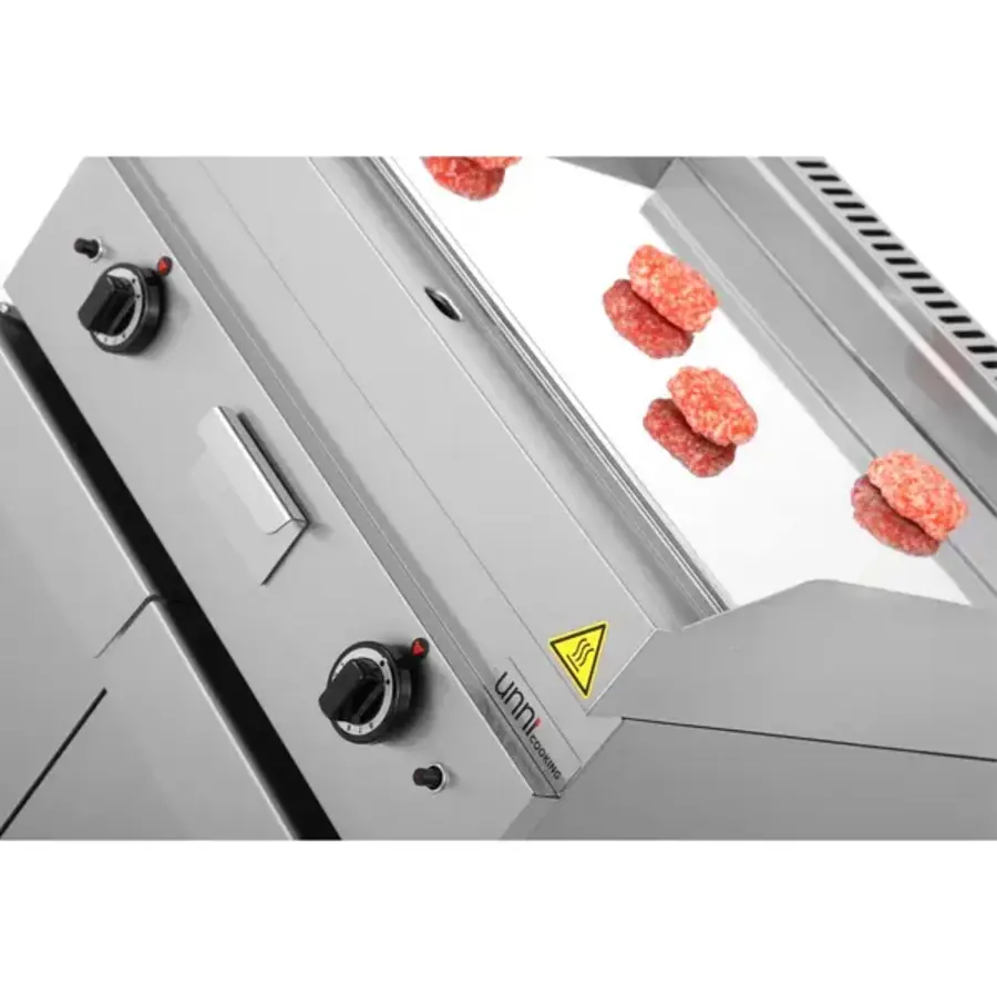 Gas-Back-/Grillplatte | Edelstahl | Glatt | 700 x 650 x 300/540 mm | 11,5 kW