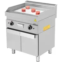 Plaque de cuisson/grill à gaz | Acier inoxydable | Surface lisse | 700 x 650 x 300/540 mm | 11,5 kW