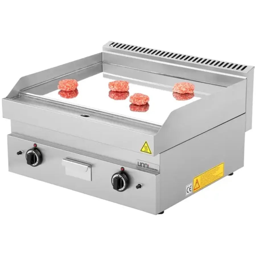 Gas-Back-/Grillplatte | Edelstahl | Glatt | 700 x 650 x 300/540 mm | 11,5 kW