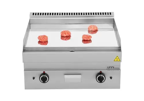  HorecaTraders Plaque de cuisson/grill à gaz | Acier inoxydable | Surface lisse | 700 x 650 x 300/540 mm | 11,5 kW 