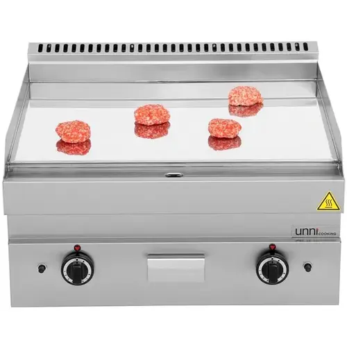  HorecaTraders Gas-Back-/Grillplatte | Edelstahl | Glatt | 700 x 650 x 300/540 mm | 11,5 kW 