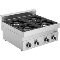Cuisinière à gaz 4 feux | Modèle de table | 4 x 6,5 kW | 70 x 65 x 30/54 cm
