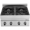 HorecaTraders Gas stove 4-burner | Table model | 4x 6.5Kw | 70x65x30/54cm