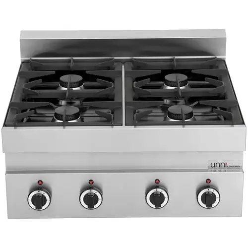  HorecaTraders Gas stove 4-burner | Table model | 4x 6.5Kw | 70x65x30/54cm 