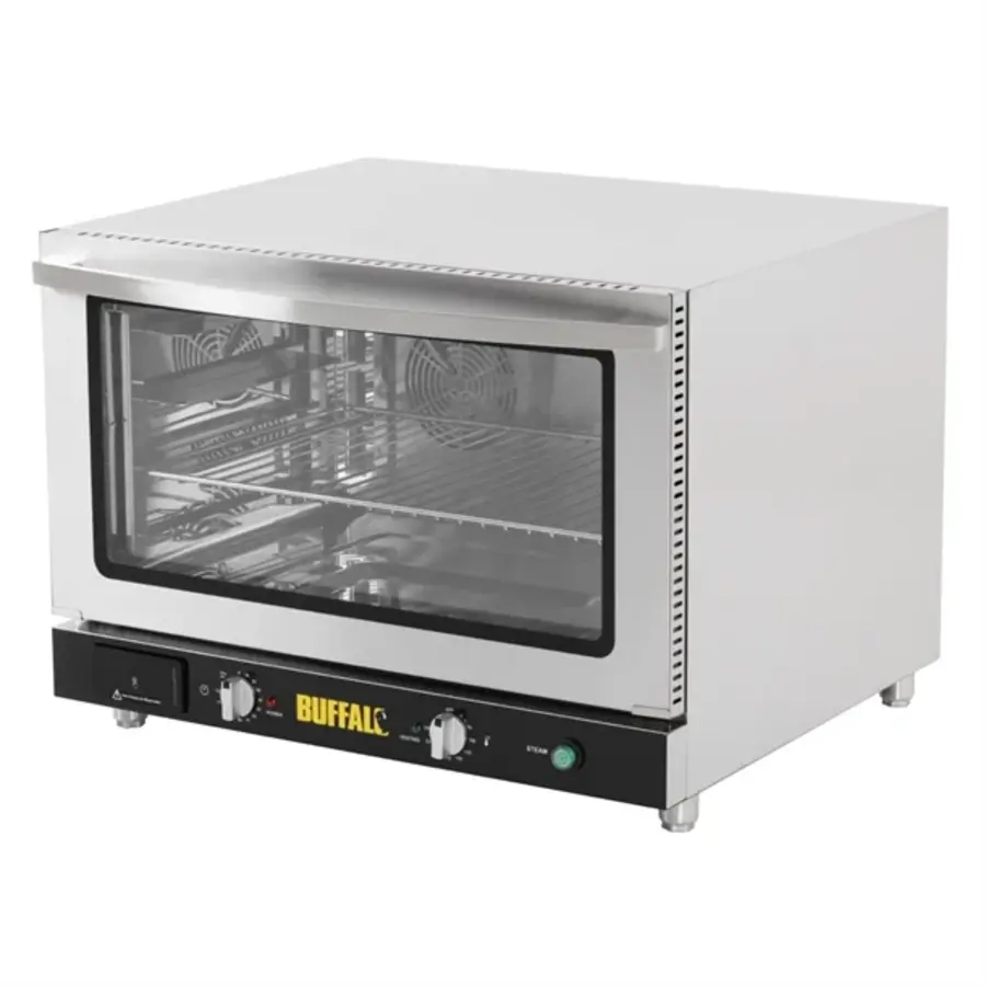 Heteluchtoven met stoom | RVS & glas | 110L | 55,8(h) x 68,6(d)cm | Elektrisch 400V