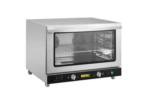  HorecaTraders Heteluchtoven met stoom | RVS & glas | 110L | 55,8(h) x 68,6(d)cm | Elektrisch 400V 