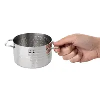 Gehamerde mini braadpan van RVS | 460ml | 10(Ø)x6(H)cm