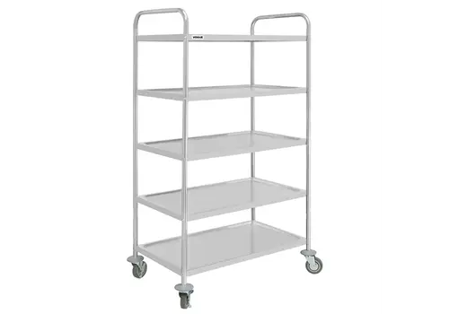  HorecaTraders Räumwagen | 5 Ebenen | Edelstahl | 85,5 x 54 x 158,1 cm 