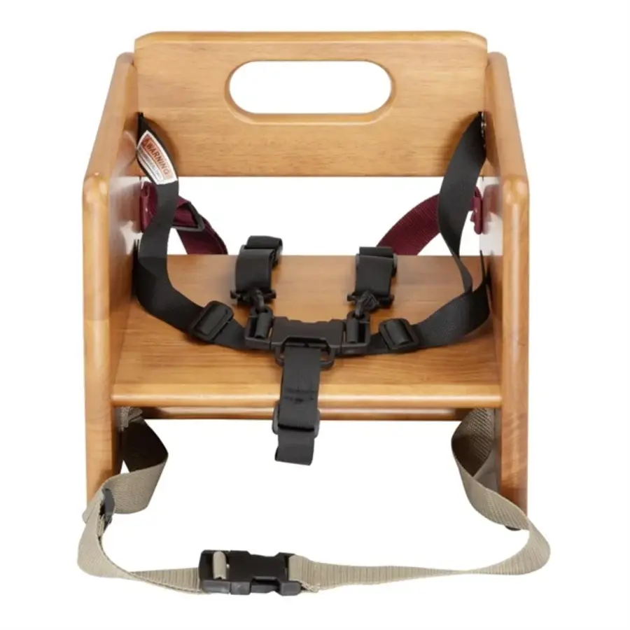 Booster seat | Dark wood | Incl. 5-point harness | Up to 15kg | 28.4(h) x 29.7(w) x 29.9(d)cm