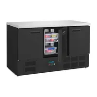 Refrigerated workbench | Black | 400L | 3 doors | 87.5(h) x 137(w) x 70(d)cm