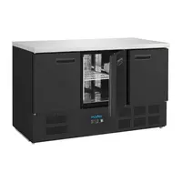 Refrigerated workbench | Black | 400L | 3 doors | 87.5(h) x 137(w) x 70(d)cm