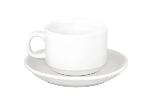  HorecaTraders Theekoppen en Schotels | 20cl en 14(Ø)cm | 24 stuks 