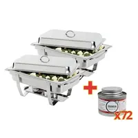 Chafing Dish | Incl. fuel paste | 2x Chafing Dishes and 72x Burning Paste